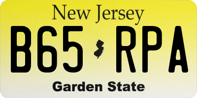 NJ license plate B65RPA