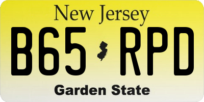 NJ license plate B65RPD
