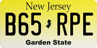 NJ license plate B65RPE