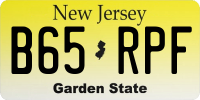 NJ license plate B65RPF