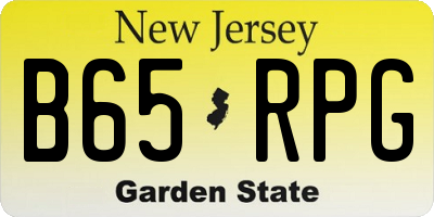 NJ license plate B65RPG