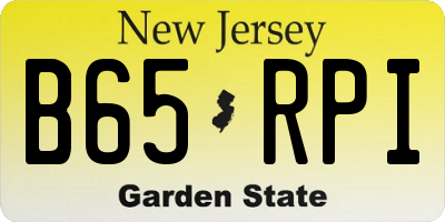 NJ license plate B65RPI