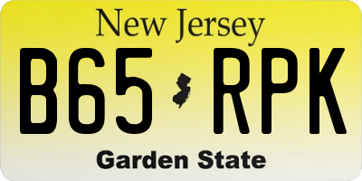 NJ license plate B65RPK