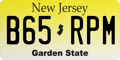 NJ license plate B65RPM