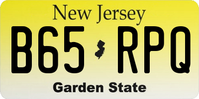 NJ license plate B65RPQ