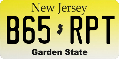 NJ license plate B65RPT