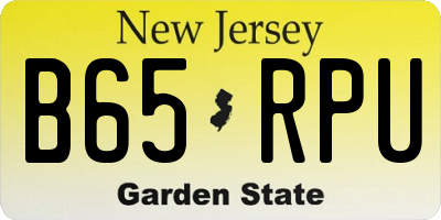 NJ license plate B65RPU