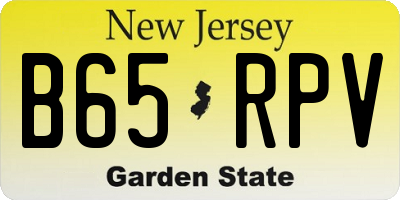 NJ license plate B65RPV