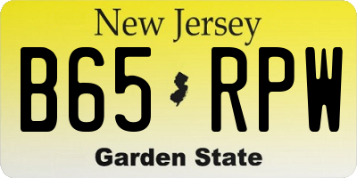 NJ license plate B65RPW