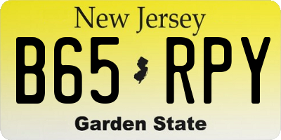 NJ license plate B65RPY