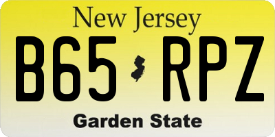 NJ license plate B65RPZ