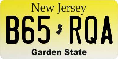 NJ license plate B65RQA