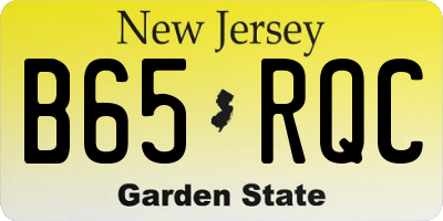 NJ license plate B65RQC