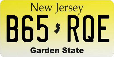 NJ license plate B65RQE