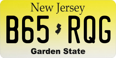 NJ license plate B65RQG