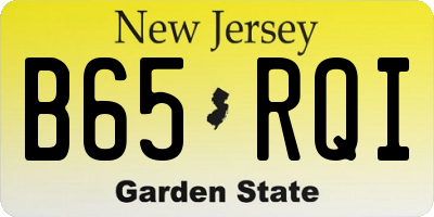 NJ license plate B65RQI