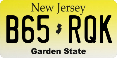 NJ license plate B65RQK