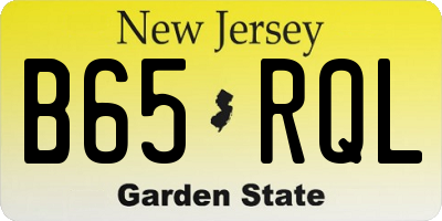 NJ license plate B65RQL