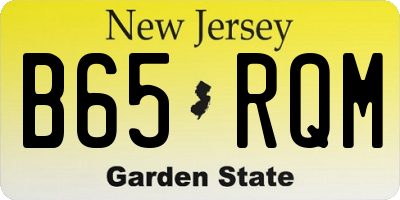 NJ license plate B65RQM