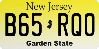 NJ license plate B65RQO