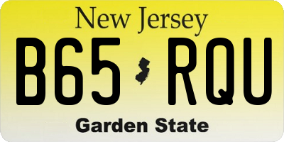 NJ license plate B65RQU