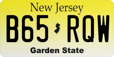 NJ license plate B65RQW