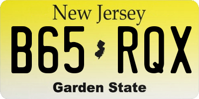 NJ license plate B65RQX