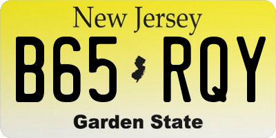 NJ license plate B65RQY