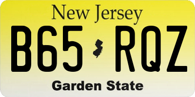 NJ license plate B65RQZ