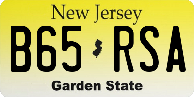NJ license plate B65RSA