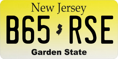 NJ license plate B65RSE