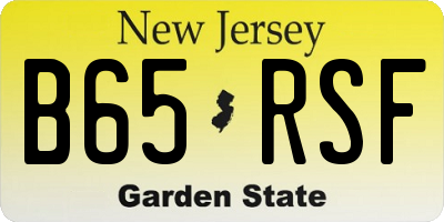 NJ license plate B65RSF