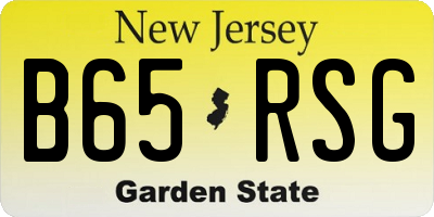NJ license plate B65RSG