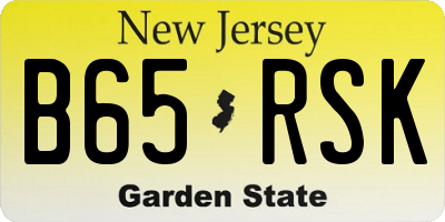 NJ license plate B65RSK