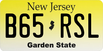 NJ license plate B65RSL
