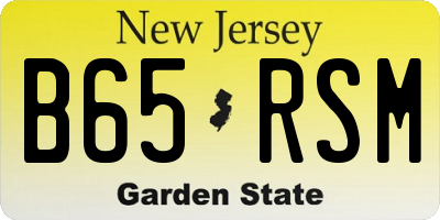 NJ license plate B65RSM