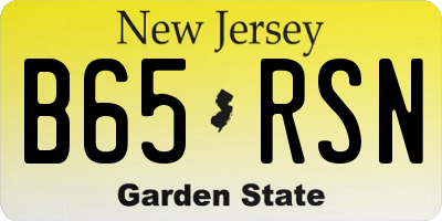 NJ license plate B65RSN
