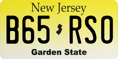 NJ license plate B65RSO