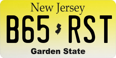 NJ license plate B65RST