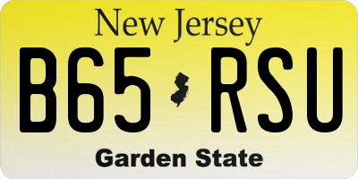 NJ license plate B65RSU