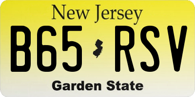 NJ license plate B65RSV