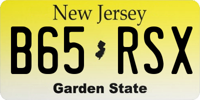 NJ license plate B65RSX