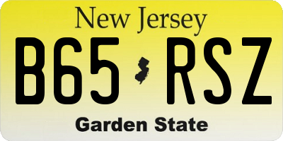 NJ license plate B65RSZ