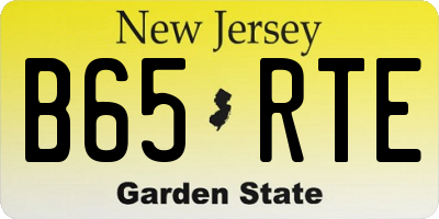 NJ license plate B65RTE