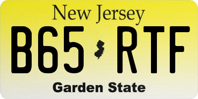 NJ license plate B65RTF