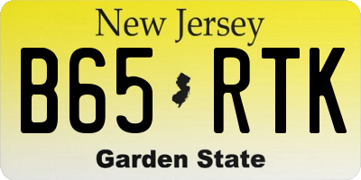 NJ license plate B65RTK