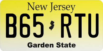 NJ license plate B65RTU