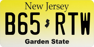 NJ license plate B65RTW