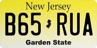 NJ license plate B65RUA