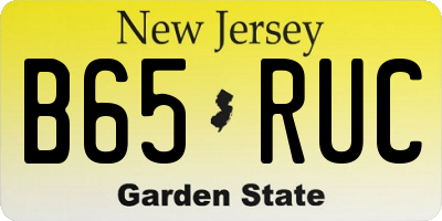 NJ license plate B65RUC